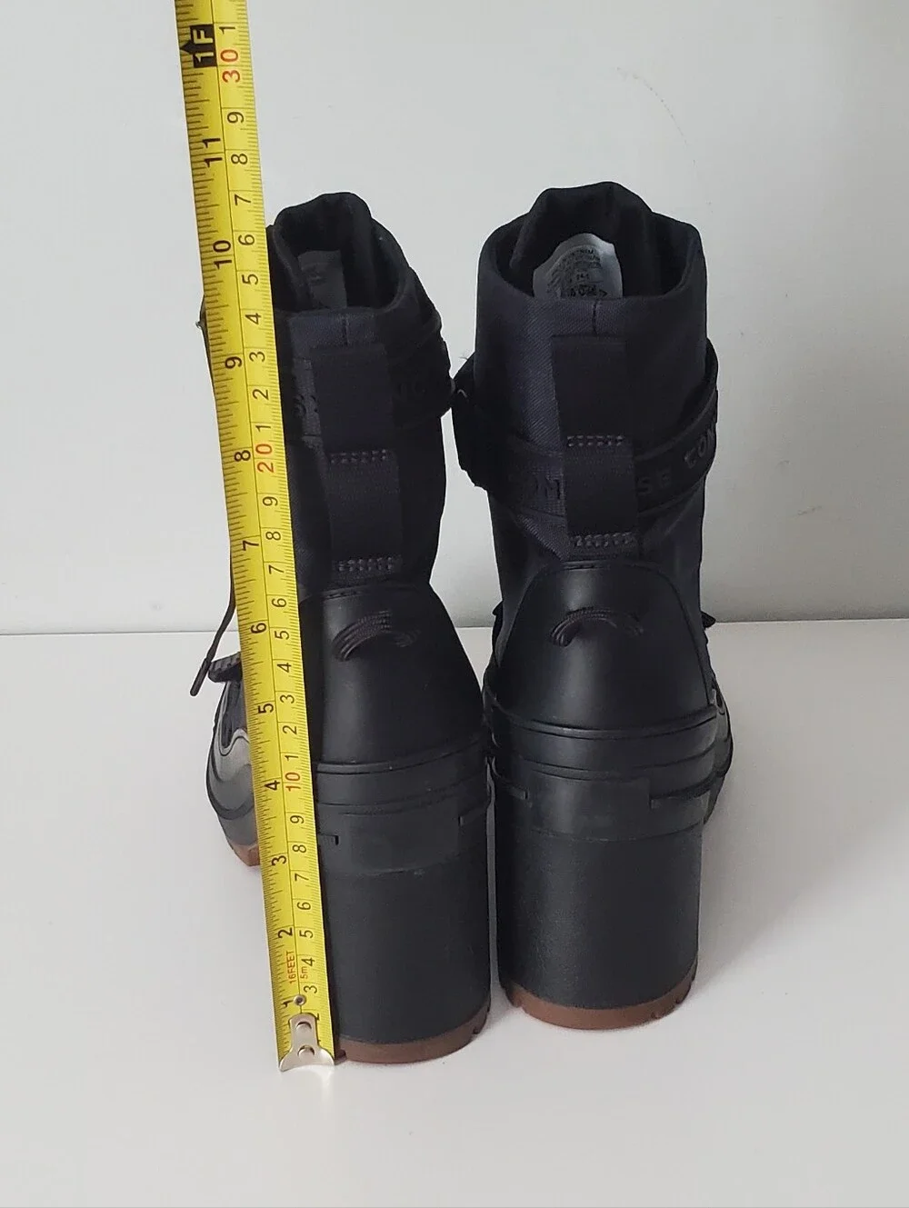 Converse Black Chuck Taylor All Star GR82 Chunky Heel Boots Size 7.5